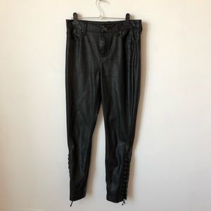 Cropped Faux Leather Pants